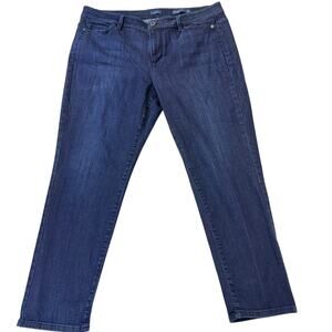 J.Jill Women’s Athletic‎ Fit Slim Ankle Dark Blue Wash Denim Jeans Size 14P
